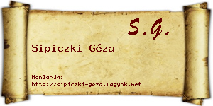 Sipiczki Géza névjegykártya