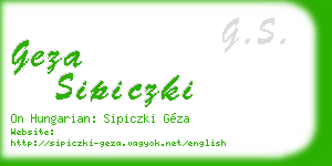 geza sipiczki business card