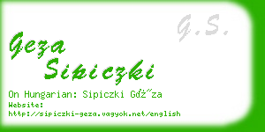 geza sipiczki business card